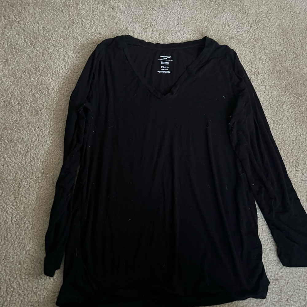 Women's Black V-Neck Top MATERNITY